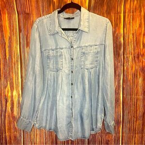 Style & Co Denim Women’s Medium Long Sleeve 100% Lyocell Blouse